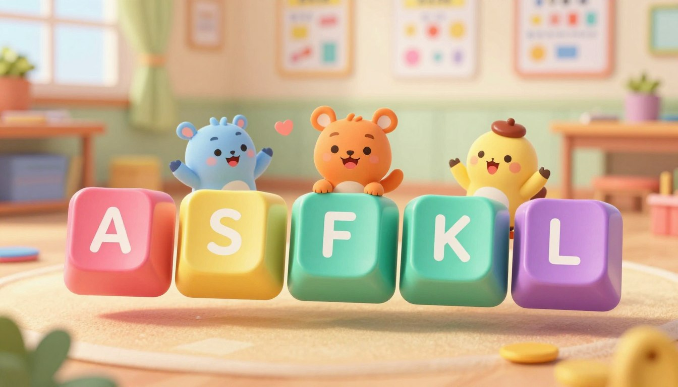 Home row keys for kids