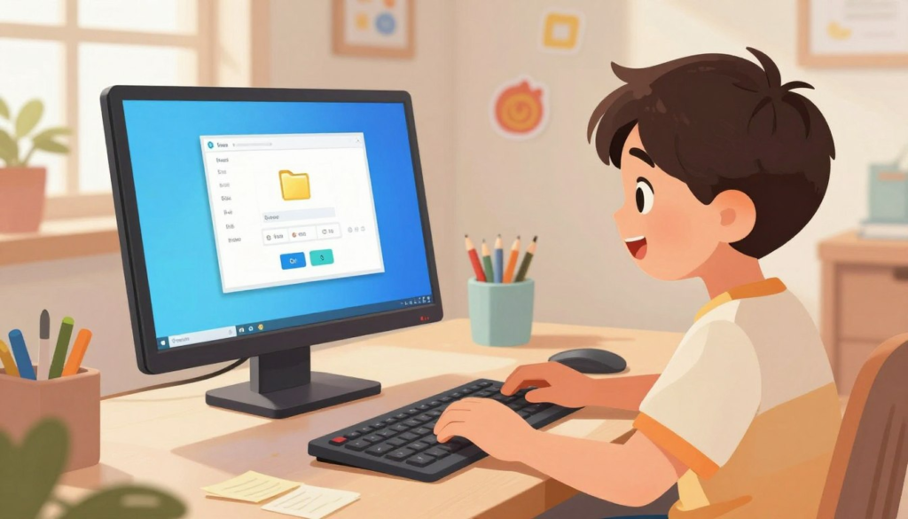 saving files on Windows for kids