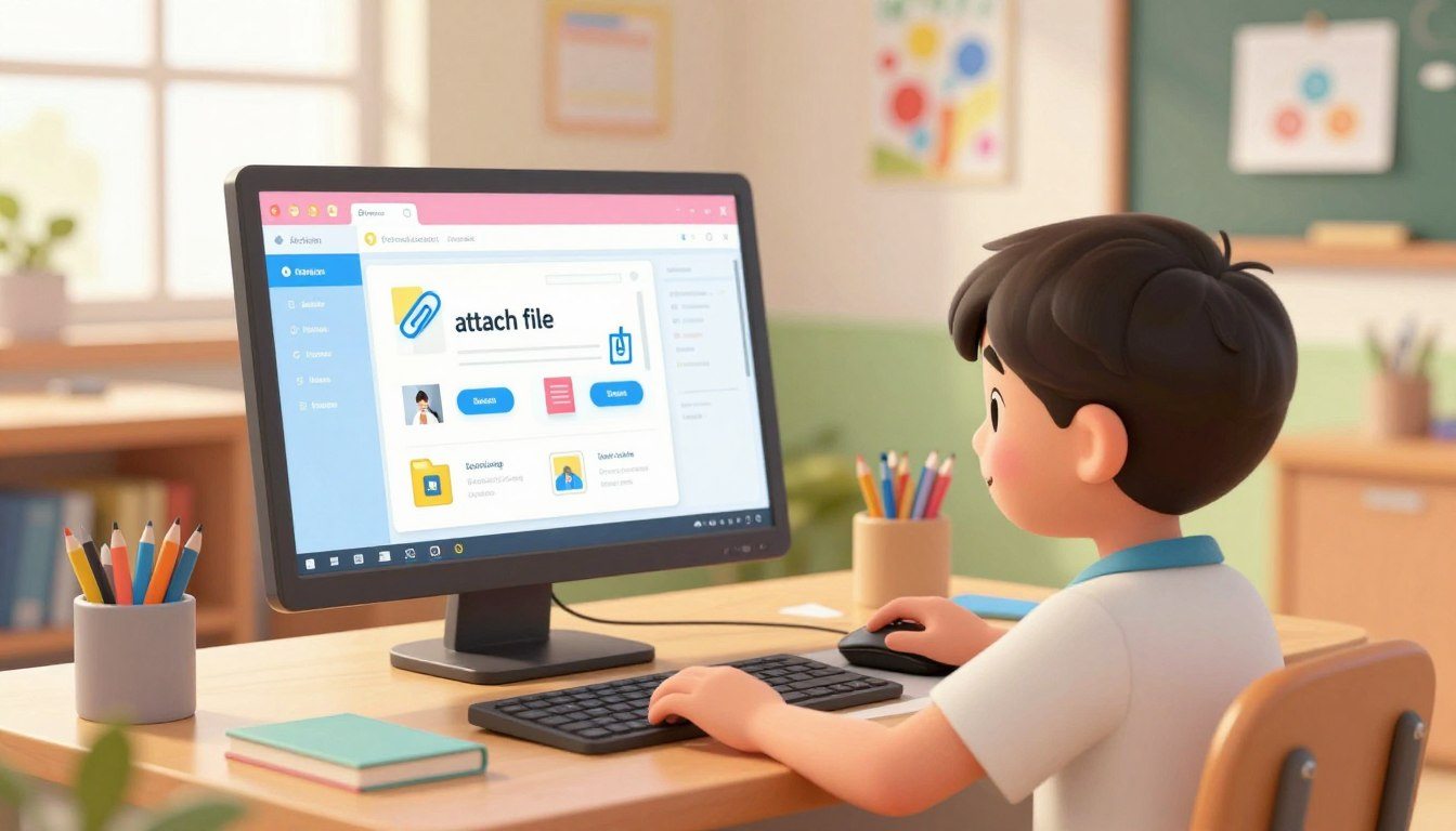 How to attach a file to email for kids