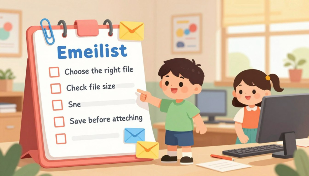 email attachment checklist for kids