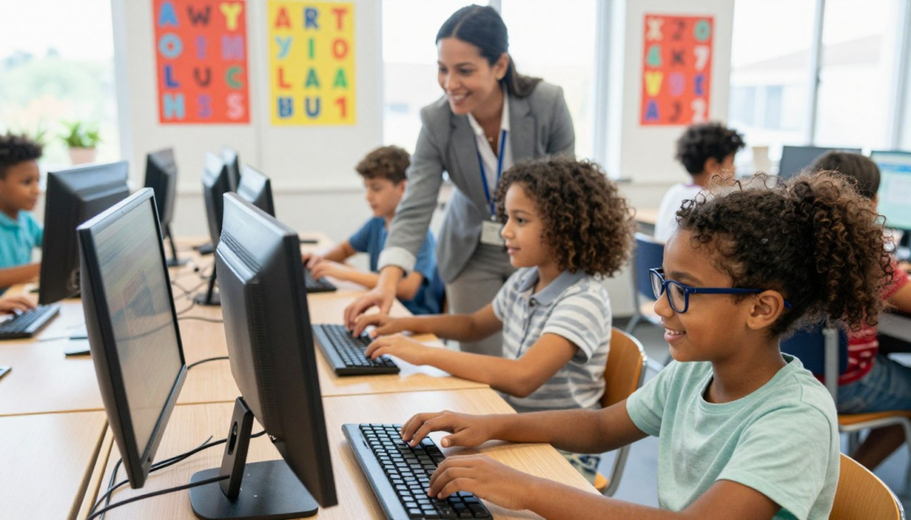 children typing tutor