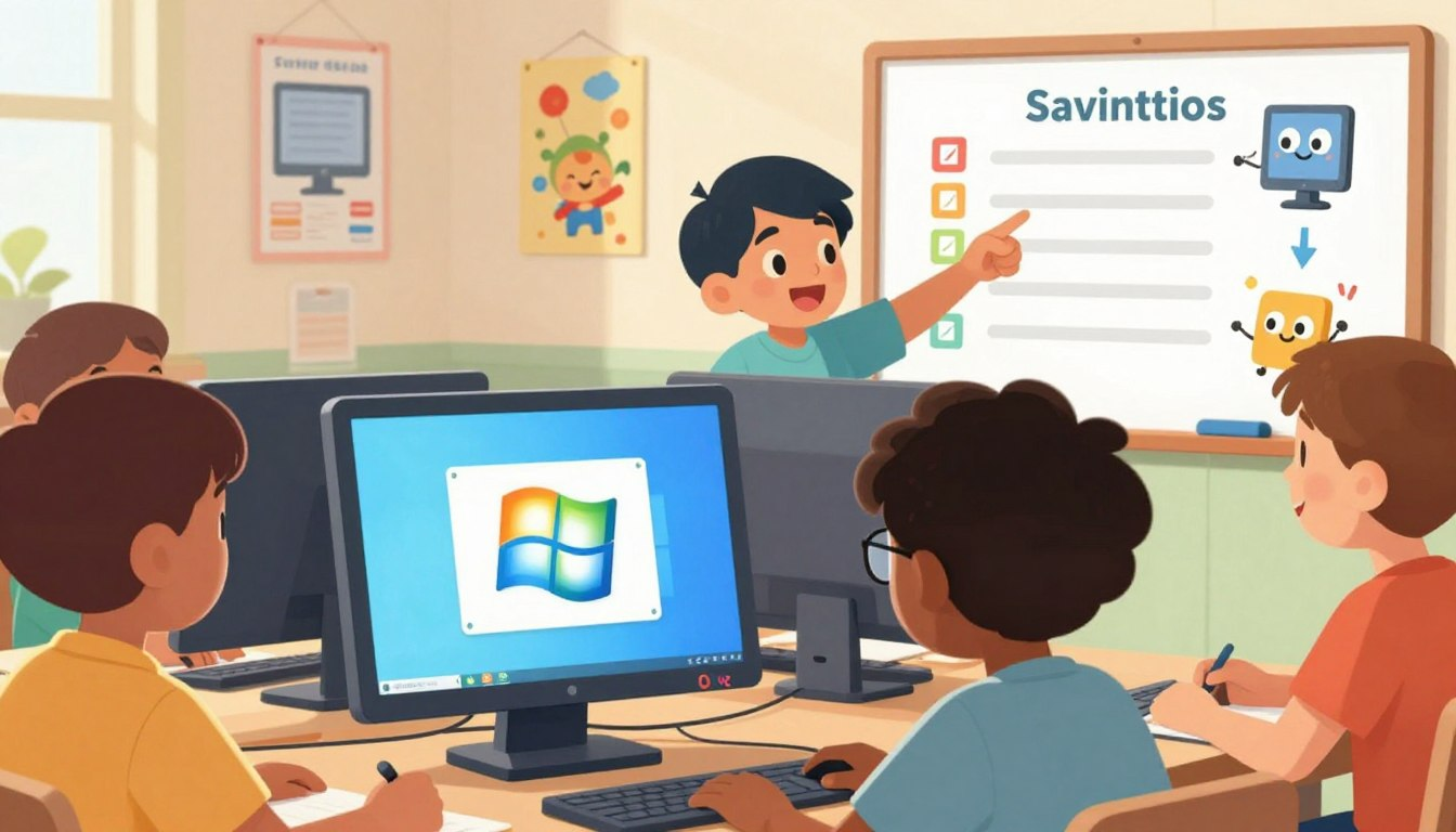 How to save a file on Windows for kids